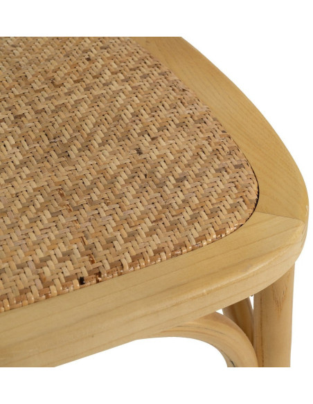 Chaise bistrot vintage en Bois Rotin Naturel Cannage Solina - 9