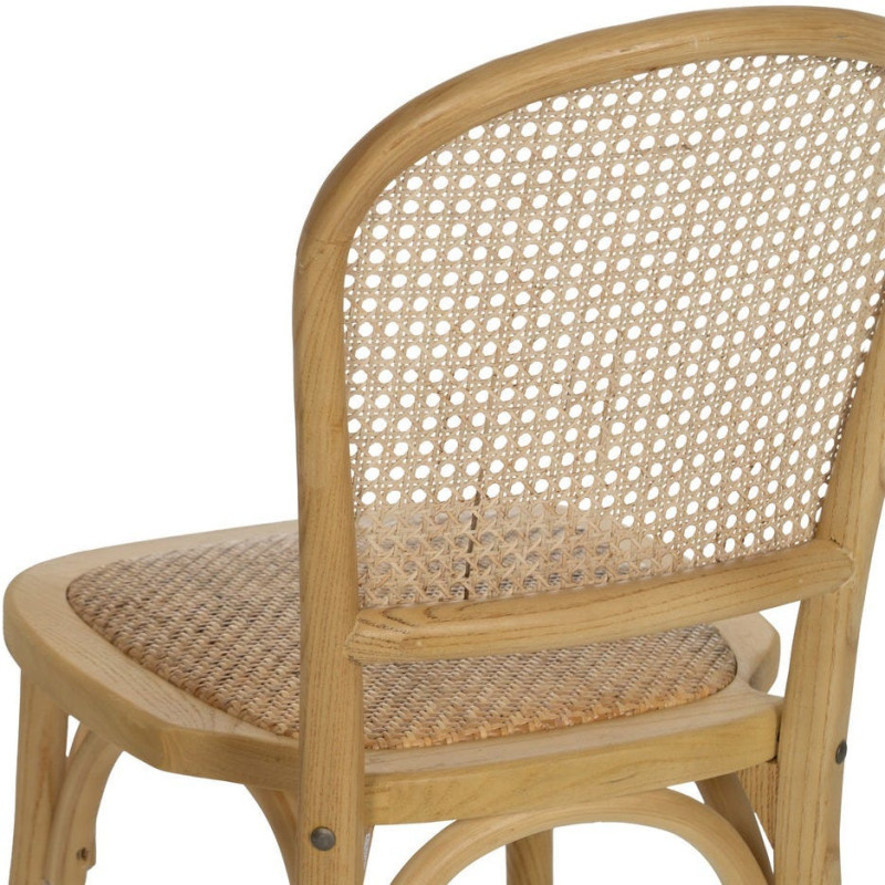 Chaise bistrot vintage en Bois Rotin Naturel Cannage Solina - 10