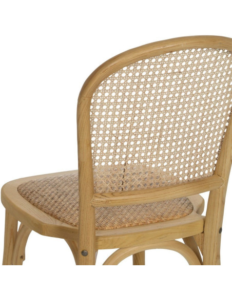 Chaise bistrot vintage en Bois Rotin Naturel Cannage Solina - 10
