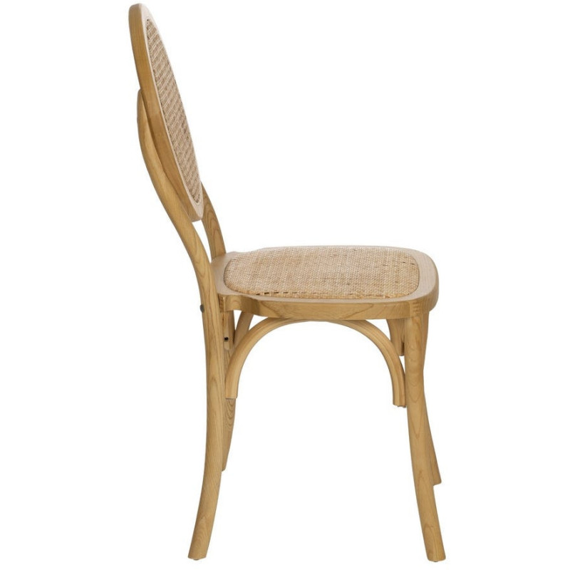 Chaise bistrot dossier rond en Bois Rotin Naturel Cannage Ralian - 2