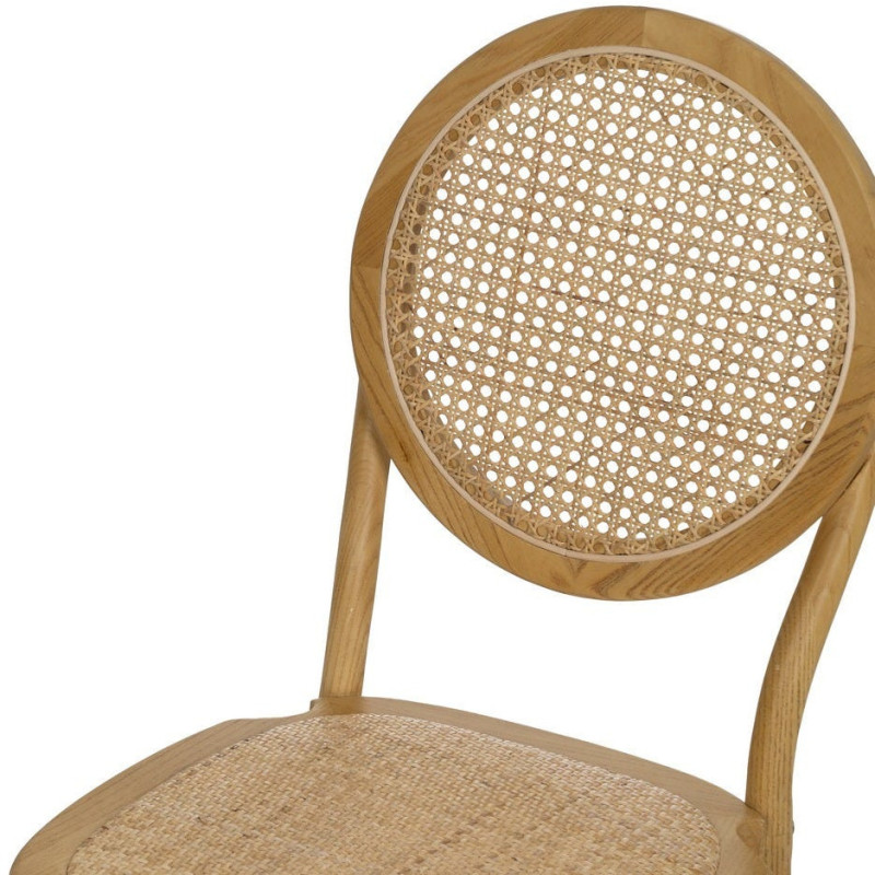 Chaise bistrot dossier rond en Bois Rotin Naturel Cannage Ralian - 5