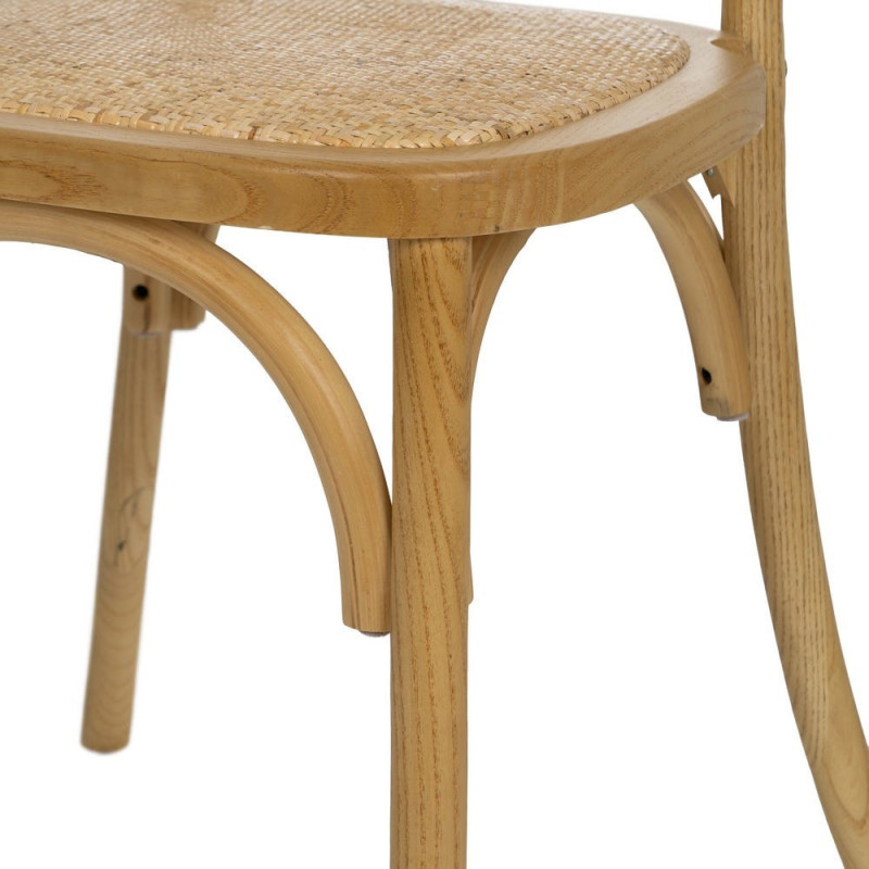 Chaise bistrot dossier rond en Bois Rotin Naturel Cannage Ralian - 7