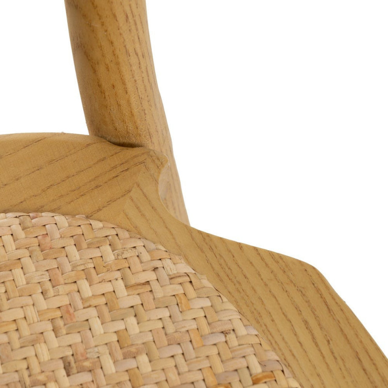 Chaise bistrot dossier rond en Bois Rotin Naturel Cannage Ralian - 8