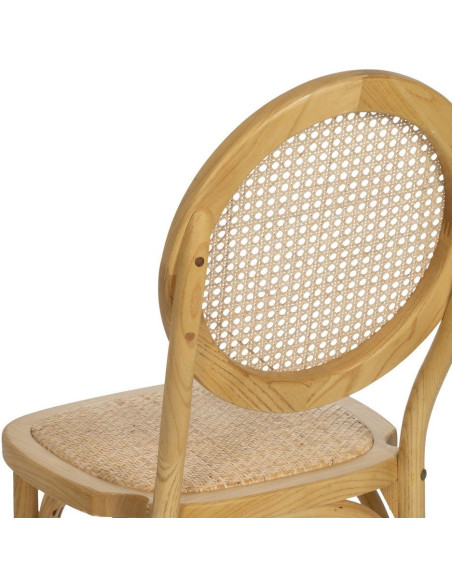 Chaise bistrot dossier rond en Bois Rotin Naturel Cannage Ralian - 9