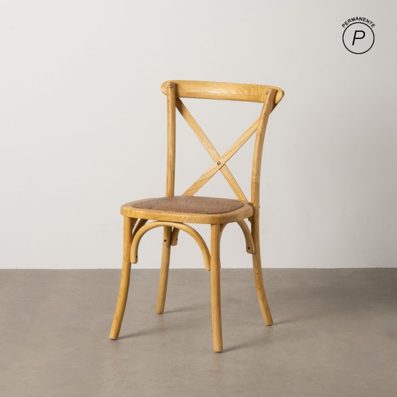 Chaise bistrot dossier croisé en Bois Naturel Lomira - 11