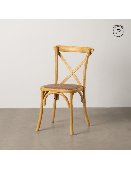 Chaise bistrot dossier croisé en Bois Naturel Lomira - 11