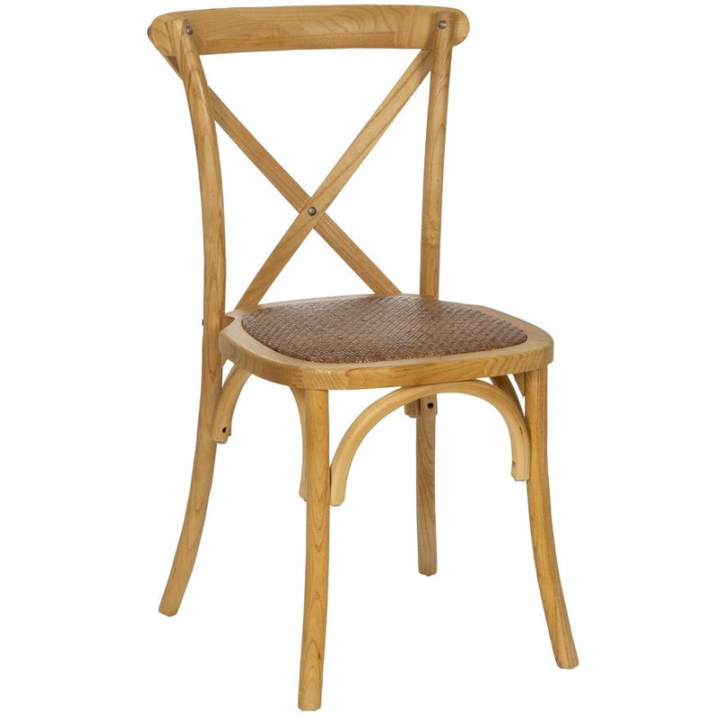 Chaise bistrot dossier croisé en Bois Naturel Lomira - 1