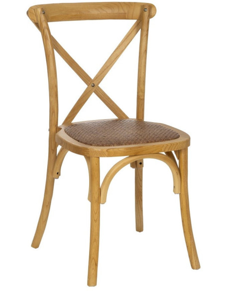 Chaise bistrot dossier croisé en Bois Naturel Lomira - 1