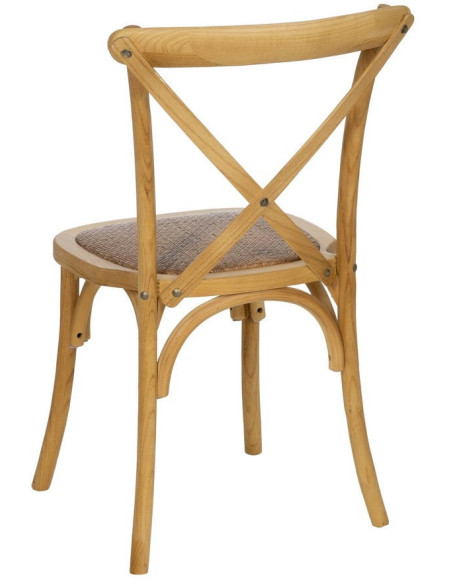 Chaise bistrot dossier croisé en Bois Naturel Lomira - 3