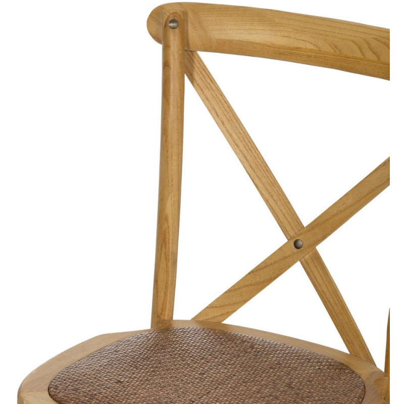 Chaise bistrot dossier croisé en Bois Naturel Lomira - 5
