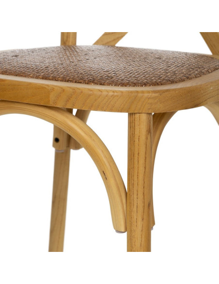 Chaise bistrot dossier croisé en Bois Naturel Lomira - 7