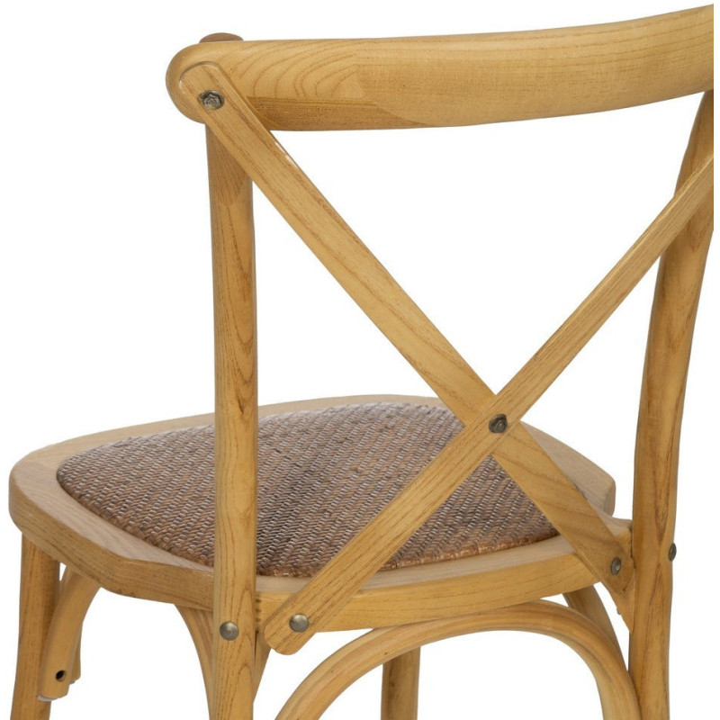 Chaise bistrot dossier croisé en Bois Naturel Lomira - 9