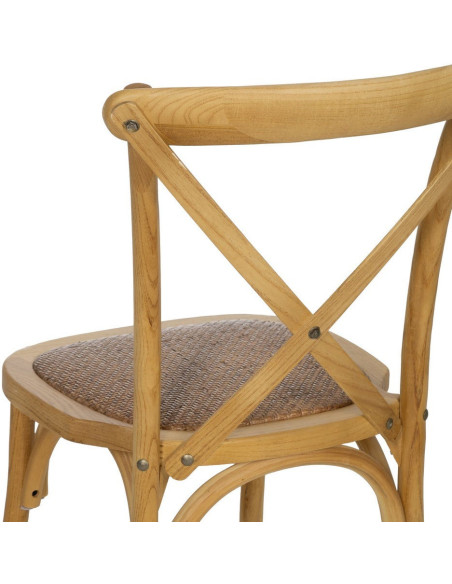 Chaise bistrot dossier croisé en Bois Naturel Lomira - 9