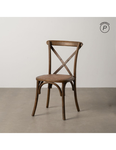 Chaise bistrot dossier croisé en Bois Marron Lomira - 11