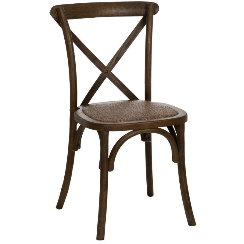 Chaise bistrot dossier croisé en Bois Marron Lomira - 1