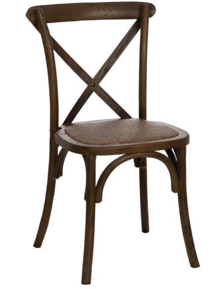 Chaise bistrot dossier croisé en Bois Marron Lomira - 1