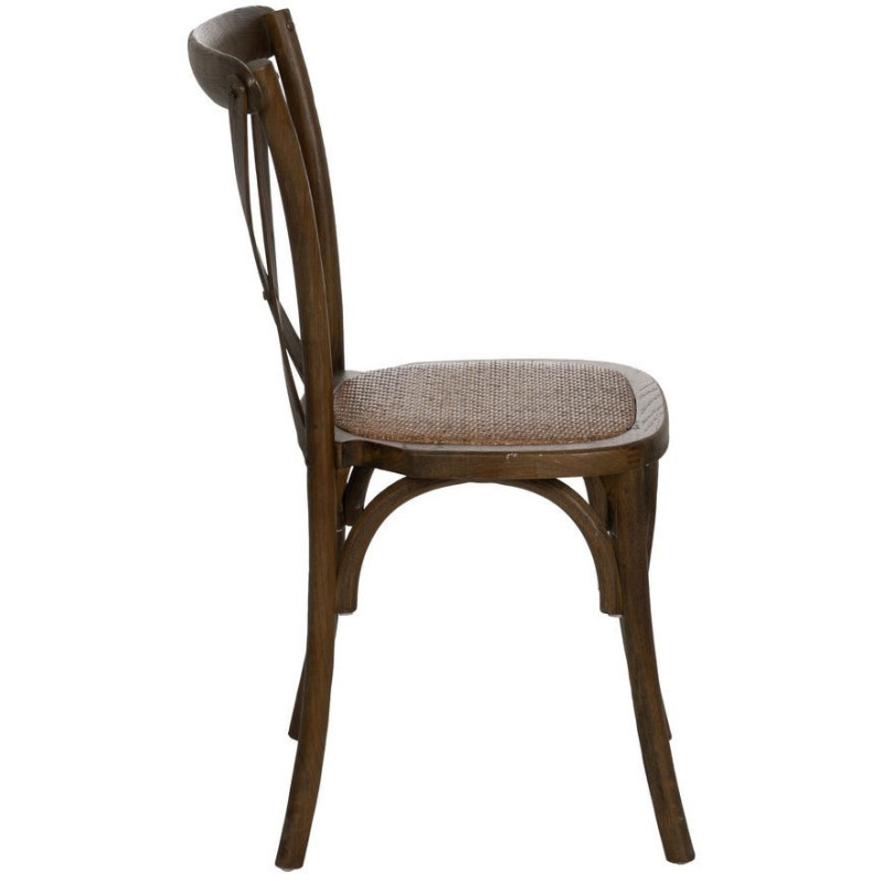 Chaise bistrot dossier croisé en Bois Marron Lomira - 2