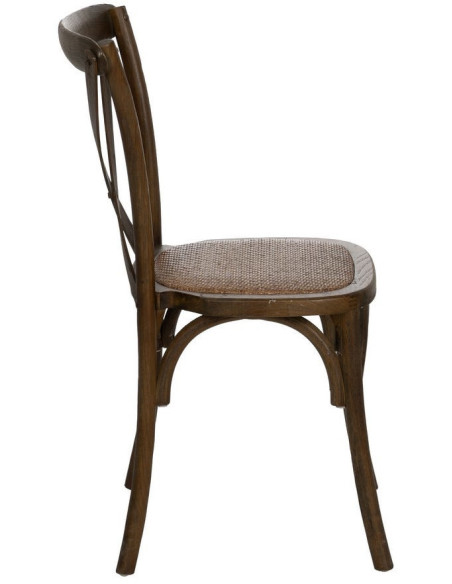 Chaise bistrot dossier croisé en Bois Marron Lomira - 2