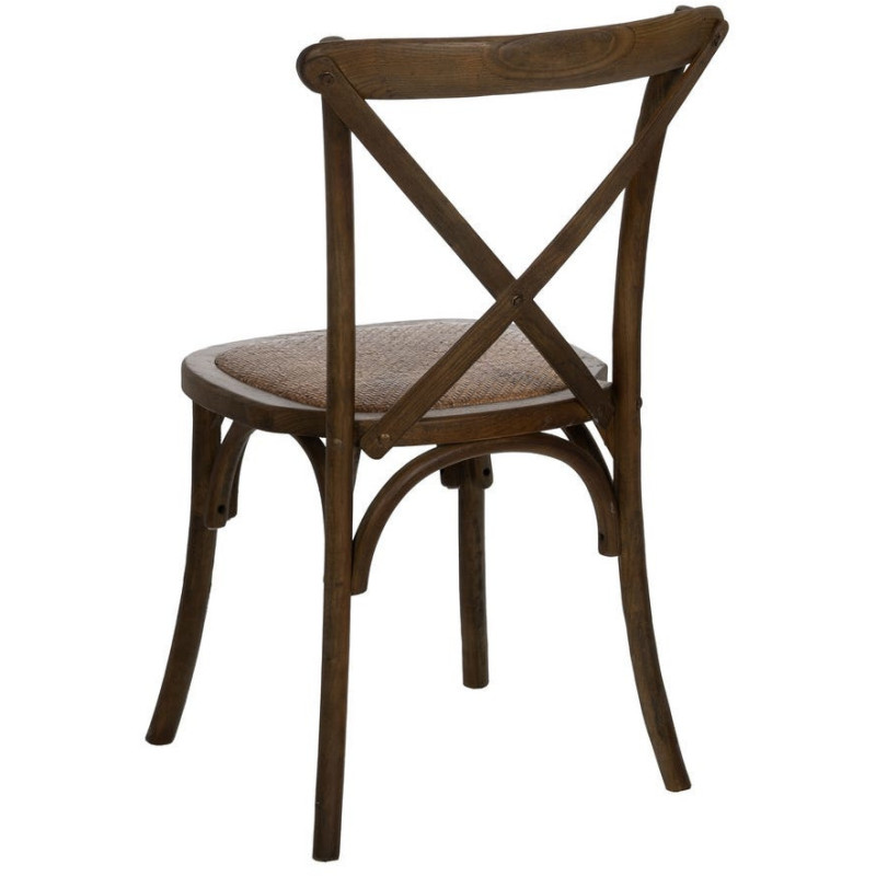 Chaise bistrot dossier croisé en Bois Marron Lomira - 3