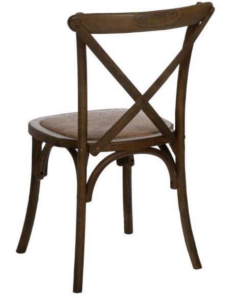 Chaise bistrot dossier croisé en Bois Marron Lomira - 3