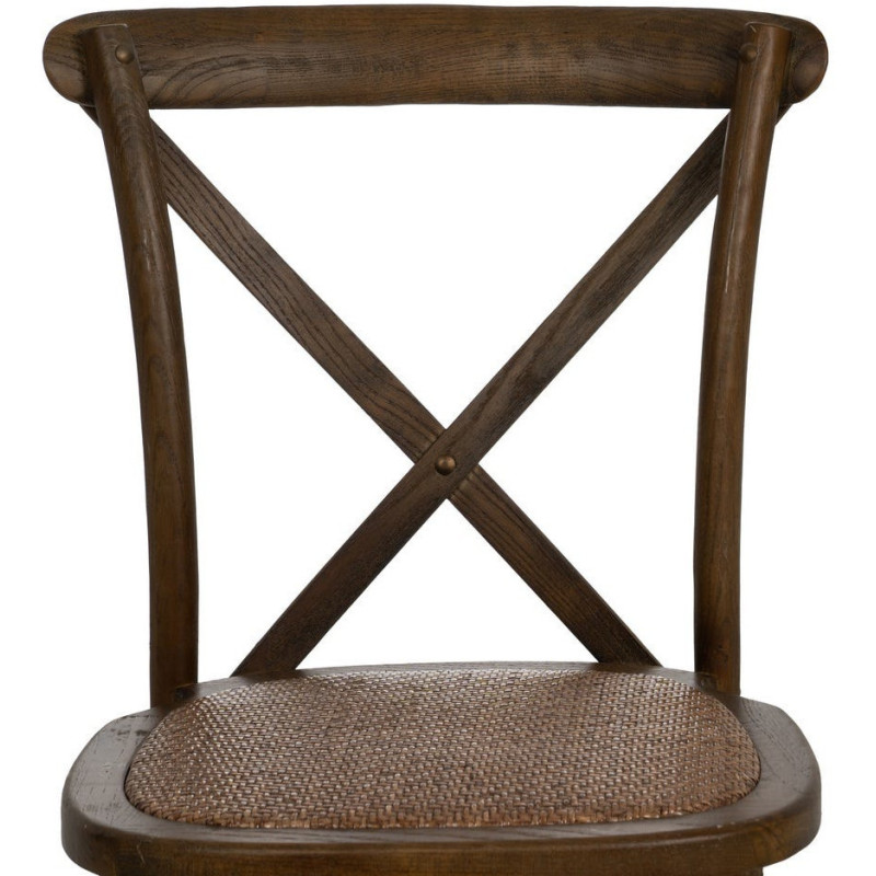 Chaise bistrot dossier croisé en Bois Marron Lomira - 4