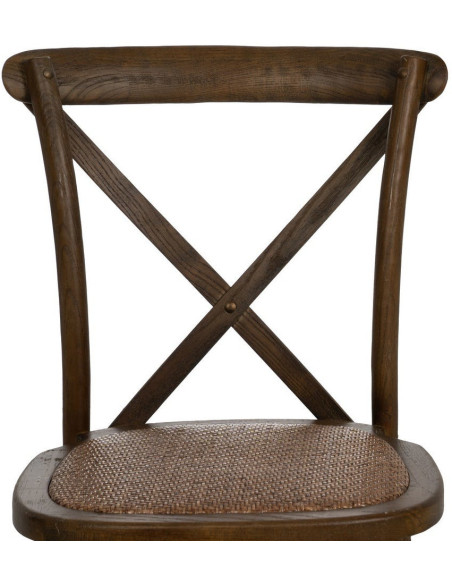 Chaise bistrot dossier croisé en Bois Marron Lomira - 4