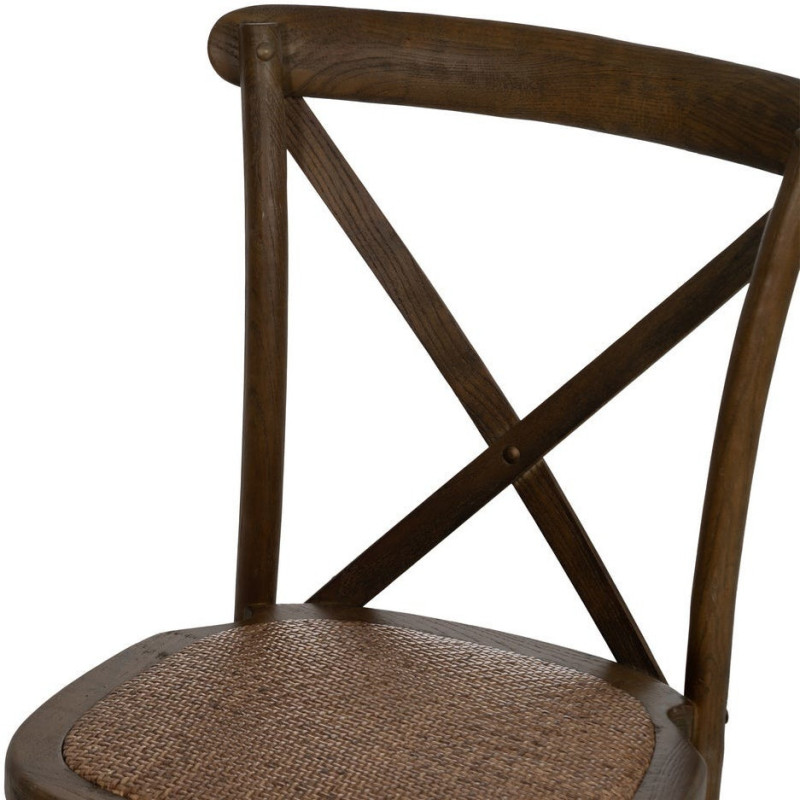 Chaise bistrot dossier croisé en Bois Marron Lomira - 5