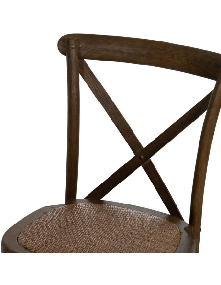 Chaise bistrot dossier croisé en Bois Marron Lomira - 5