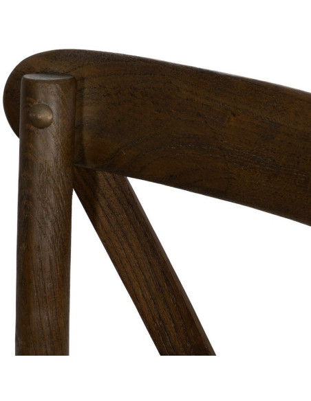 Chaise bistrot dossier croisé en Bois Marron Lomira - 6