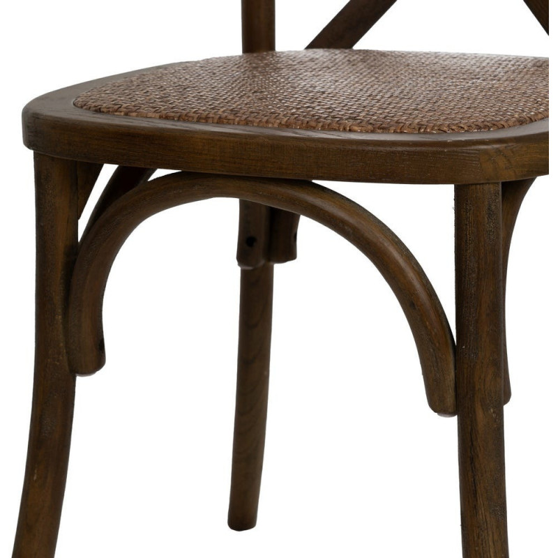 Chaise bistrot dossier croisé en Bois Marron Lomira - 7