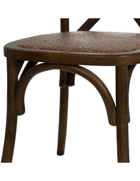 Chaise bistrot dossier croisé en Bois Marron Lomira - 7