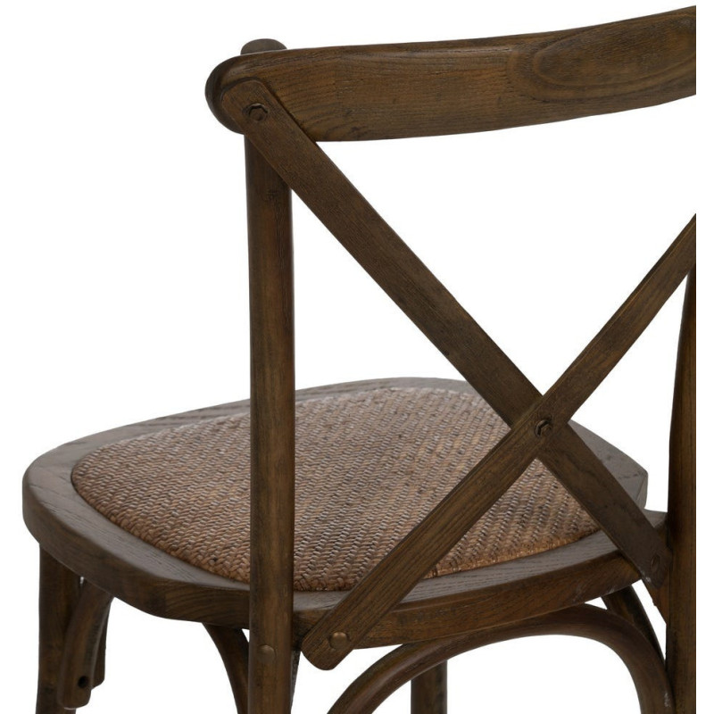 Chaise bistrot dossier croisé en Bois Marron Lomira - 10