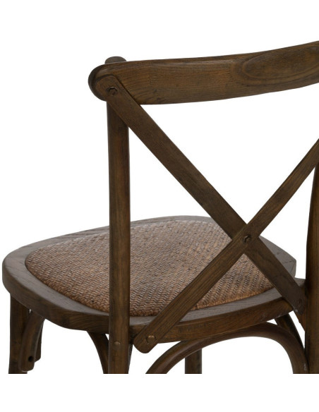 Chaise bistrot dossier croisé en Bois Marron Lomira - 10