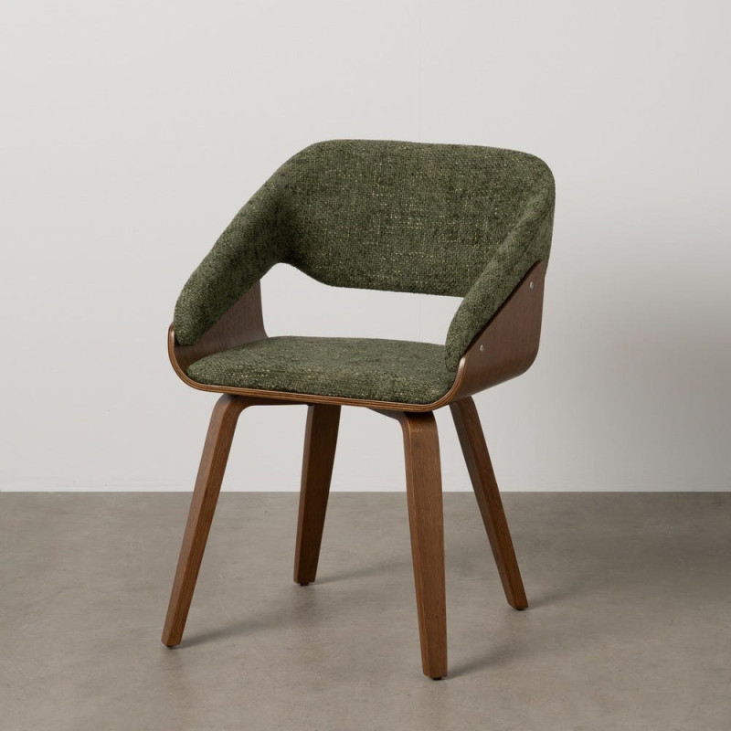 Fauteuil de table architecte Tissu Vert Bois de hêtre Naturel Calvio - 11