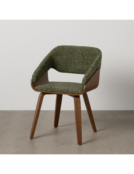 Fauteuil de table architecte Tissu Vert Bois de hêtre Naturel Calvio - 11