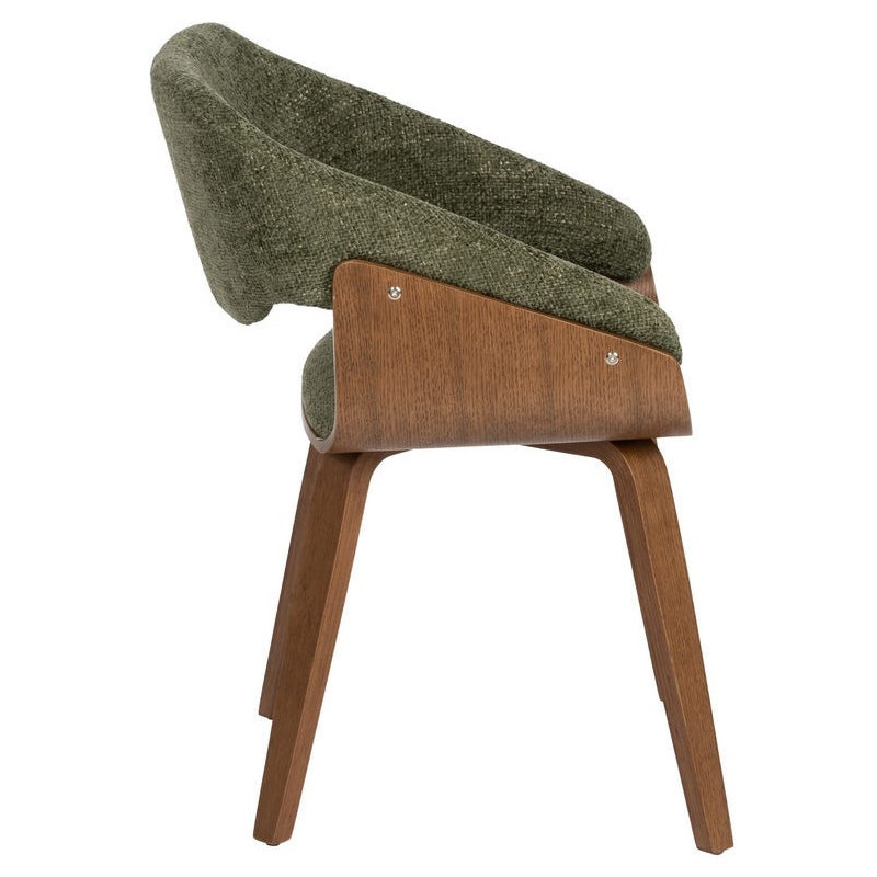 Fauteuil de table architecte Tissu Vert Bois de hêtre Naturel Calvio - 2