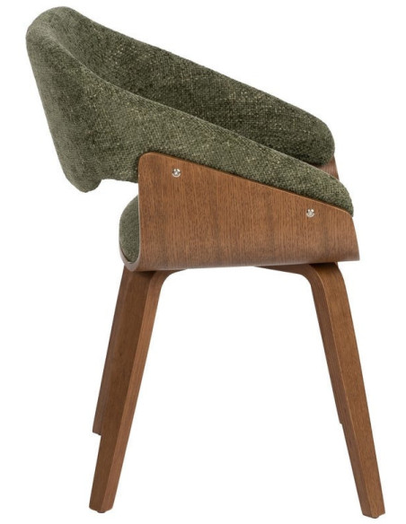 Fauteuil de table architecte Tissu Vert Bois de hêtre Naturel Calvio - 2