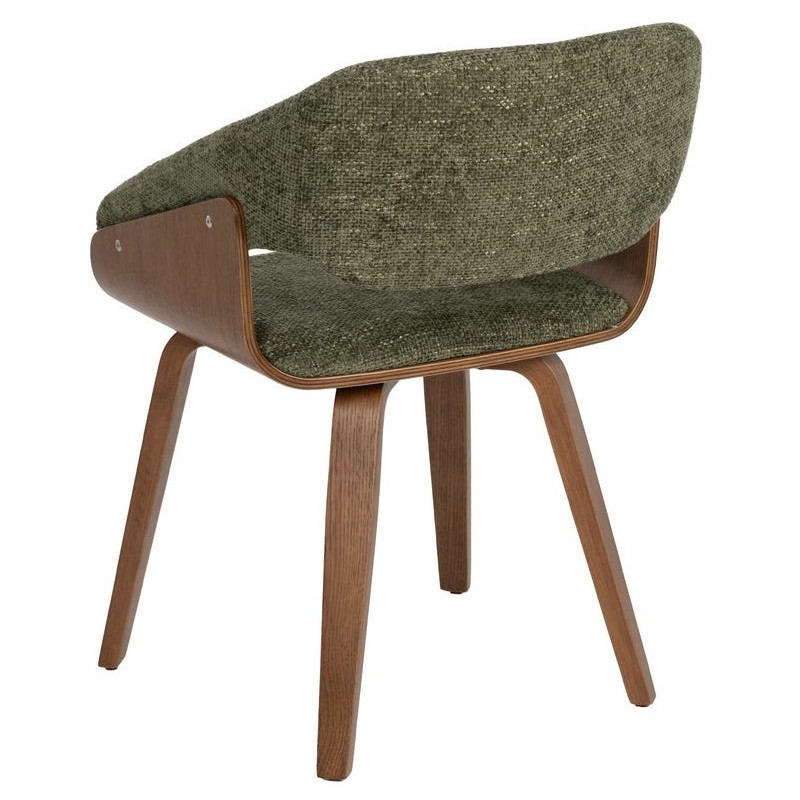 Fauteuil de table architecte Tissu Vert Bois de hêtre Naturel Calvio - 3