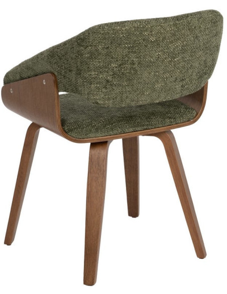 Fauteuil de table architecte Tissu Vert Bois de hêtre Naturel Calvio - 3