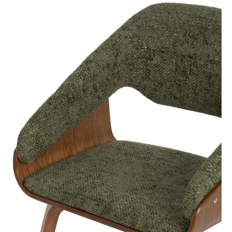 Fauteuil de table architecte Tissu Vert Bois de hêtre Naturel Calvio - 5
