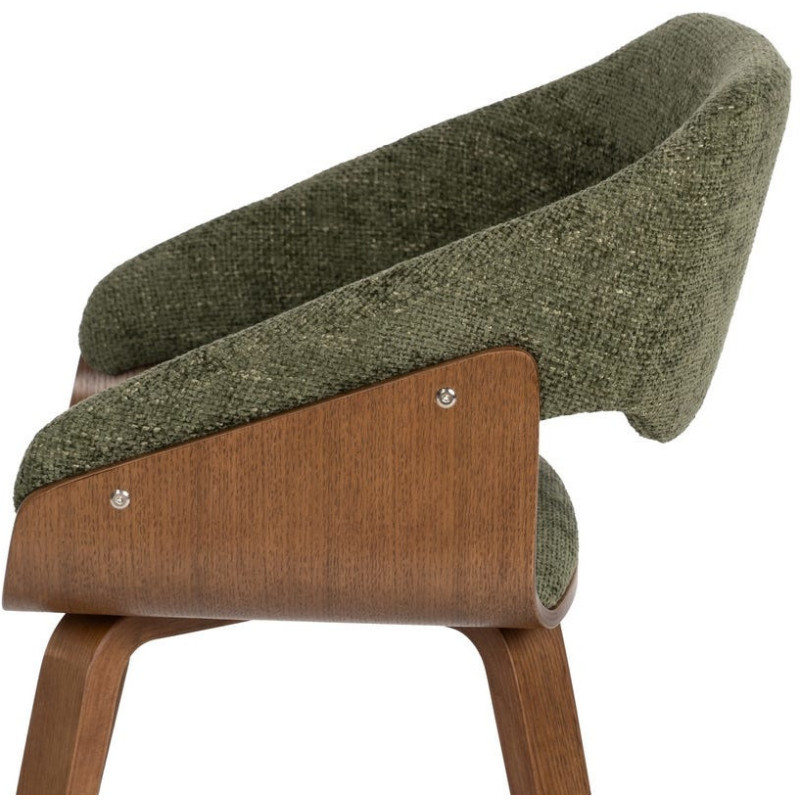 Fauteuil de table architecte Tissu Vert Bois de hêtre Naturel Calvio - 6