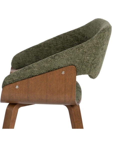 Fauteuil de table architecte Tissu Vert Bois de hêtre Naturel Calvio - 6