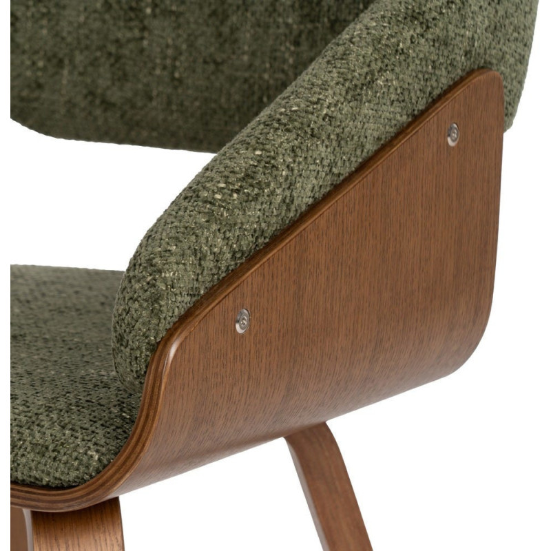 Fauteuil de table architecte Tissu Vert Bois de hêtre Naturel Calvio - 8