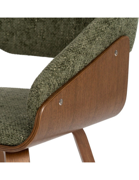 Fauteuil de table architecte Tissu Vert Bois de hêtre Naturel Calvio - 8