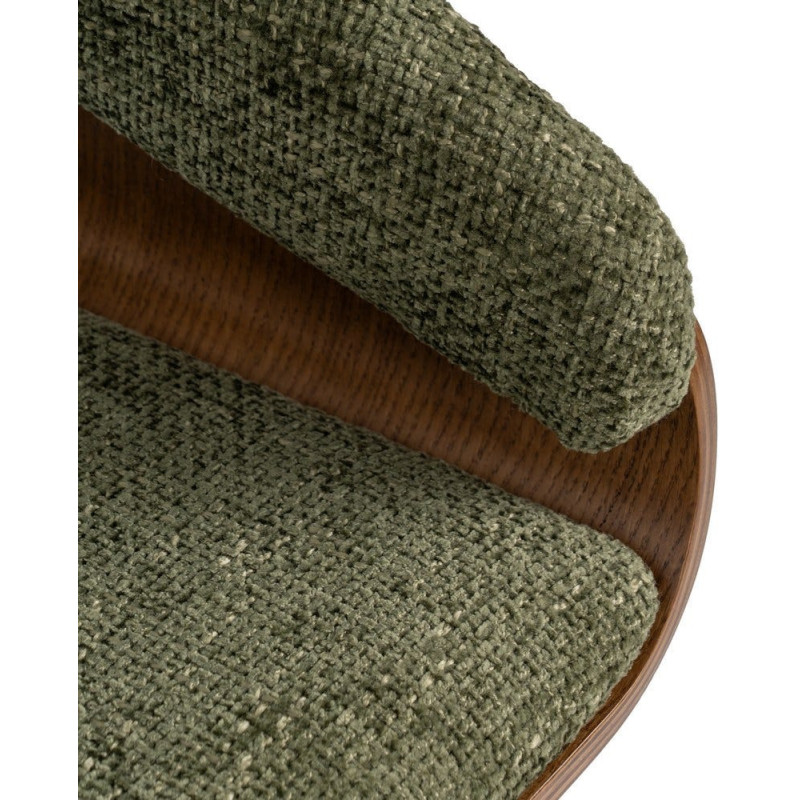 Fauteuil de table architecte Tissu Vert Bois de hêtre Naturel Calvio - 9