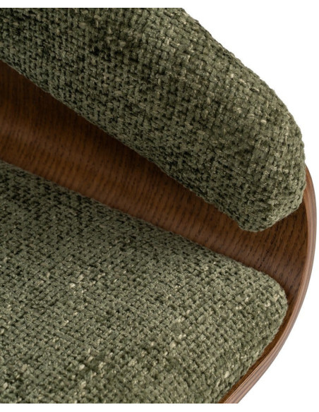Fauteuil de table architecte Tissu Vert Bois de hêtre Naturel Calvio - 9