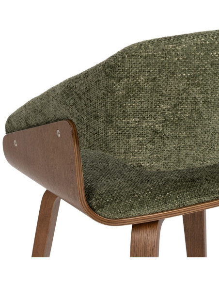 Fauteuil de table architecte Tissu Vert Bois de hêtre Naturel Calvio - 10