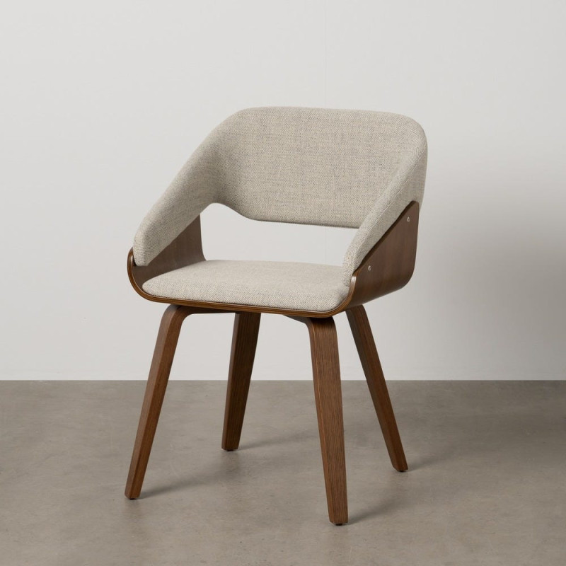 Fauteuil de table architecte Tissu Gris Bois de hêtre Naturel Calvio - 12