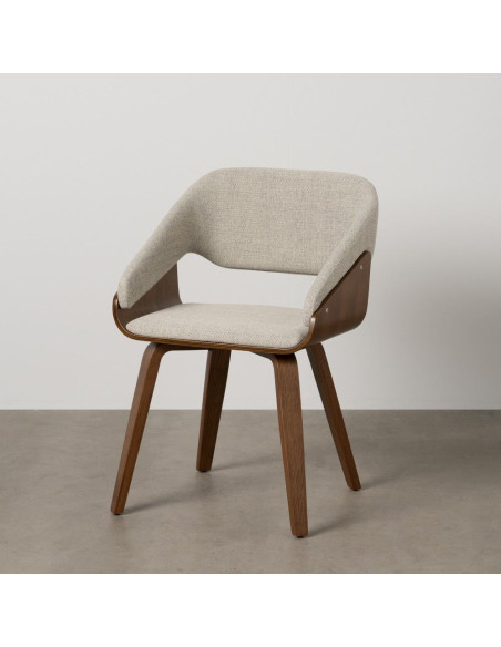 Fauteuil de table architecte Tissu Gris Bois de hêtre Naturel Calvio - 12