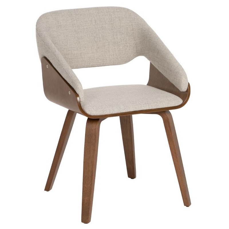 Fauteuil de table architecte Tissu Gris Bois de hêtre Naturel Calvio - 1